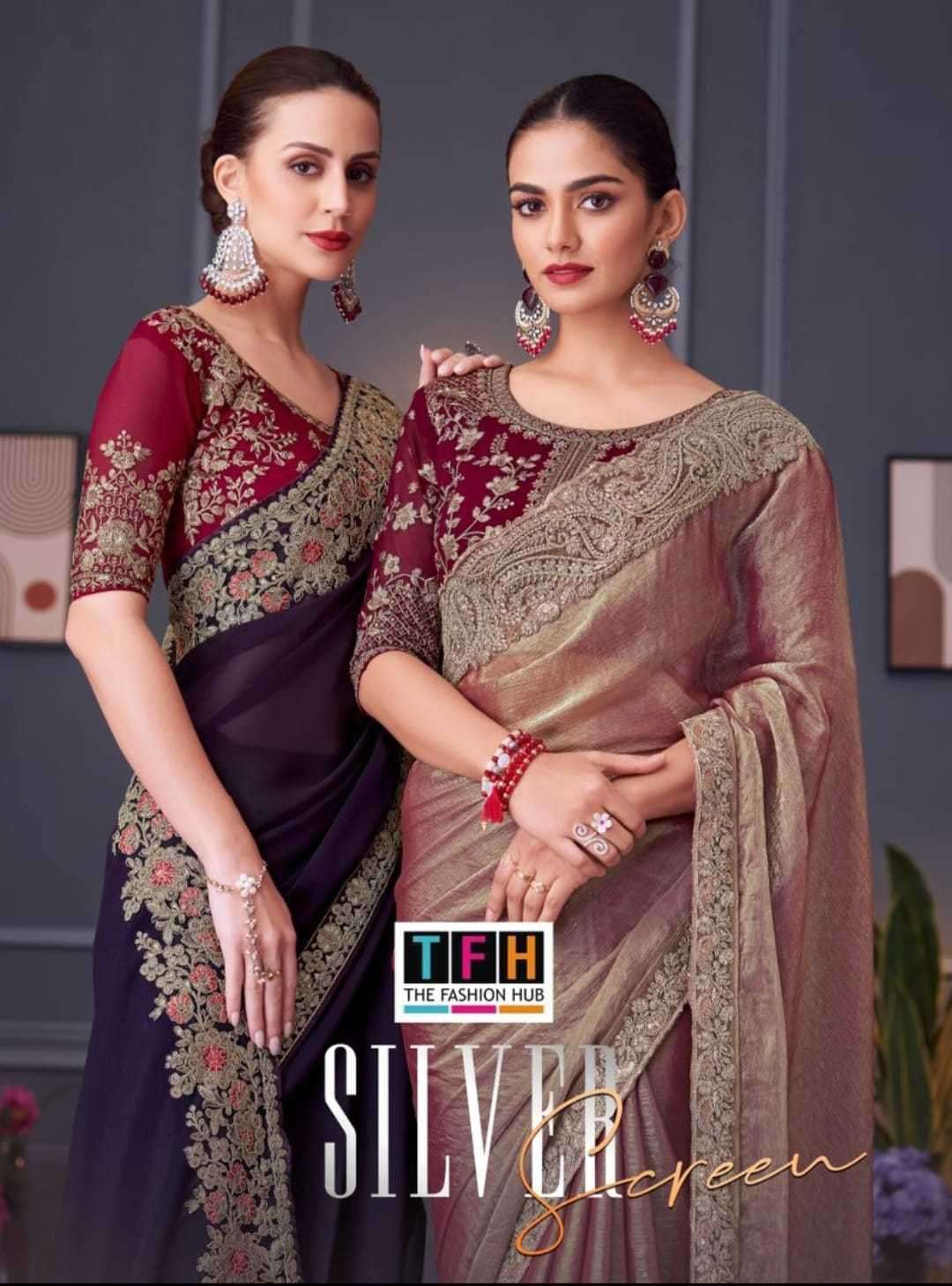 TFH PRESENTS SILVER SCREEN VOL-20 30001-30018 OCCASION WEAR FANCY SAREES CATALOG WHOLESALER AND EXPORTS 