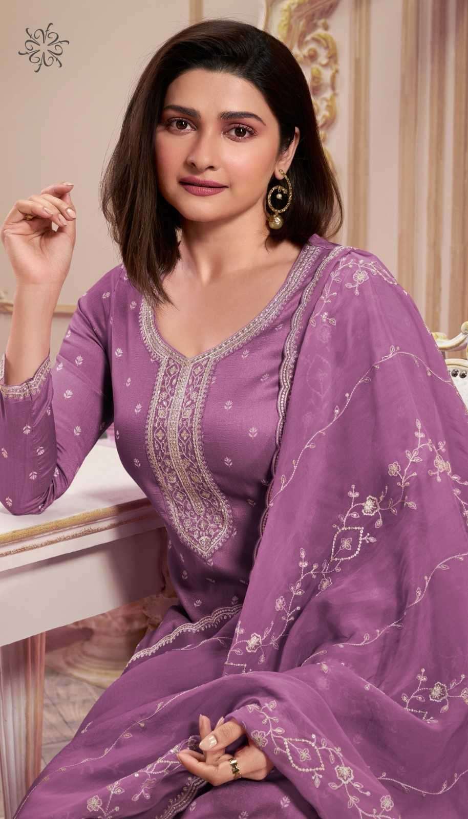 VINAY PRESENTS KULEESH PURVA HITLIST BEAUTIFUL PRINT THREAD EMBROIDERY GEORGETTE SUITS CATALOG WHOLESALER AND EXPORTER 