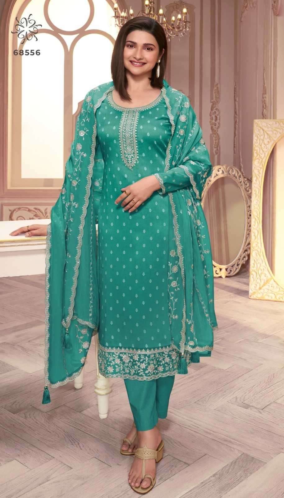 VINAY PRESENTS KULEESH PURVA HITLIST BEAUTIFUL PRINT THREAD EMBROIDERY GEORGETTE SUITS CATALOG WHOLESALER AND EXPORTER 