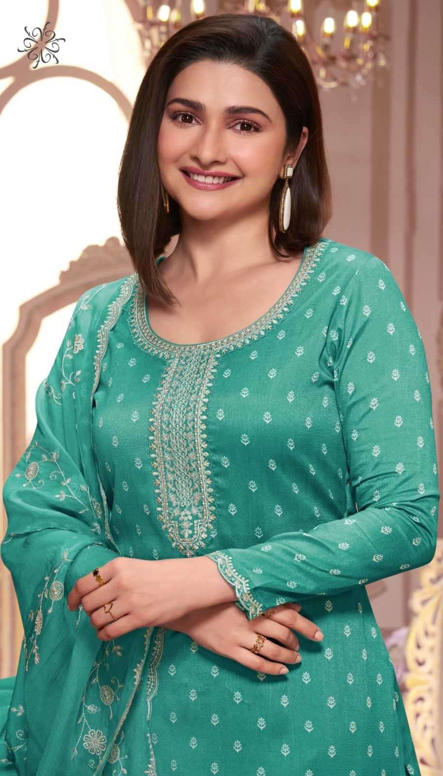 VINAY PRESENTS KULEESH PURVA HITLIST BEAUTIFUL PRINT THREAD EMBROIDERY GEORGETTE SUITS CATALOG WHOLESALER AND EXPORTER 