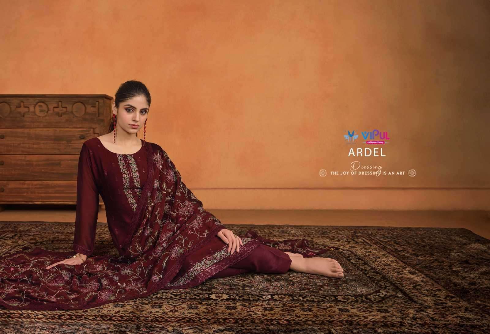 VIPUL FASHION PRESENTS ARDEL STYLISH TWO TONE CATIONIC GEORGETTE LADIES SALWAR SUITS CATALOG WHOLESALER 