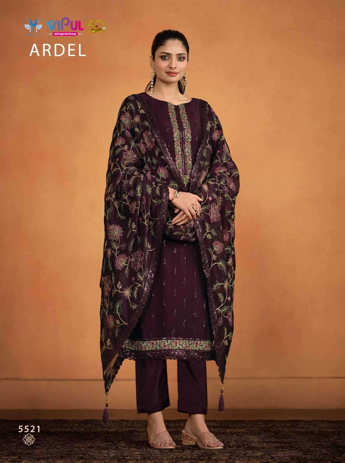 VIPUL FASHION PRESENTS ARDEL STYLISH TWO TONE CATIONIC GEORGETTE LADIES SALWAR SUITS CATALOG WHOLESALER 