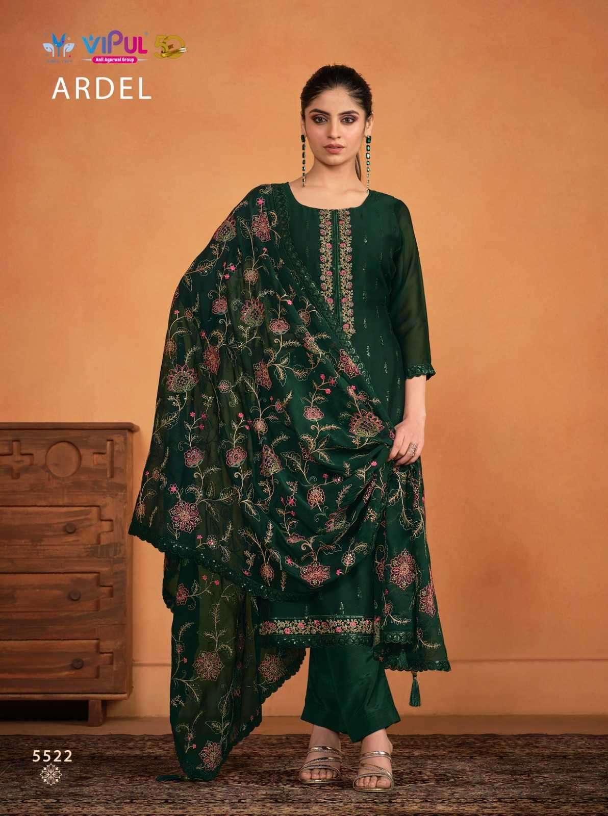 VIPUL FASHION PRESENTS ARDEL STYLISH TWO TONE CATIONIC GEORGETTE LADIES SALWAR SUITS CATALOG WHOLESALER 