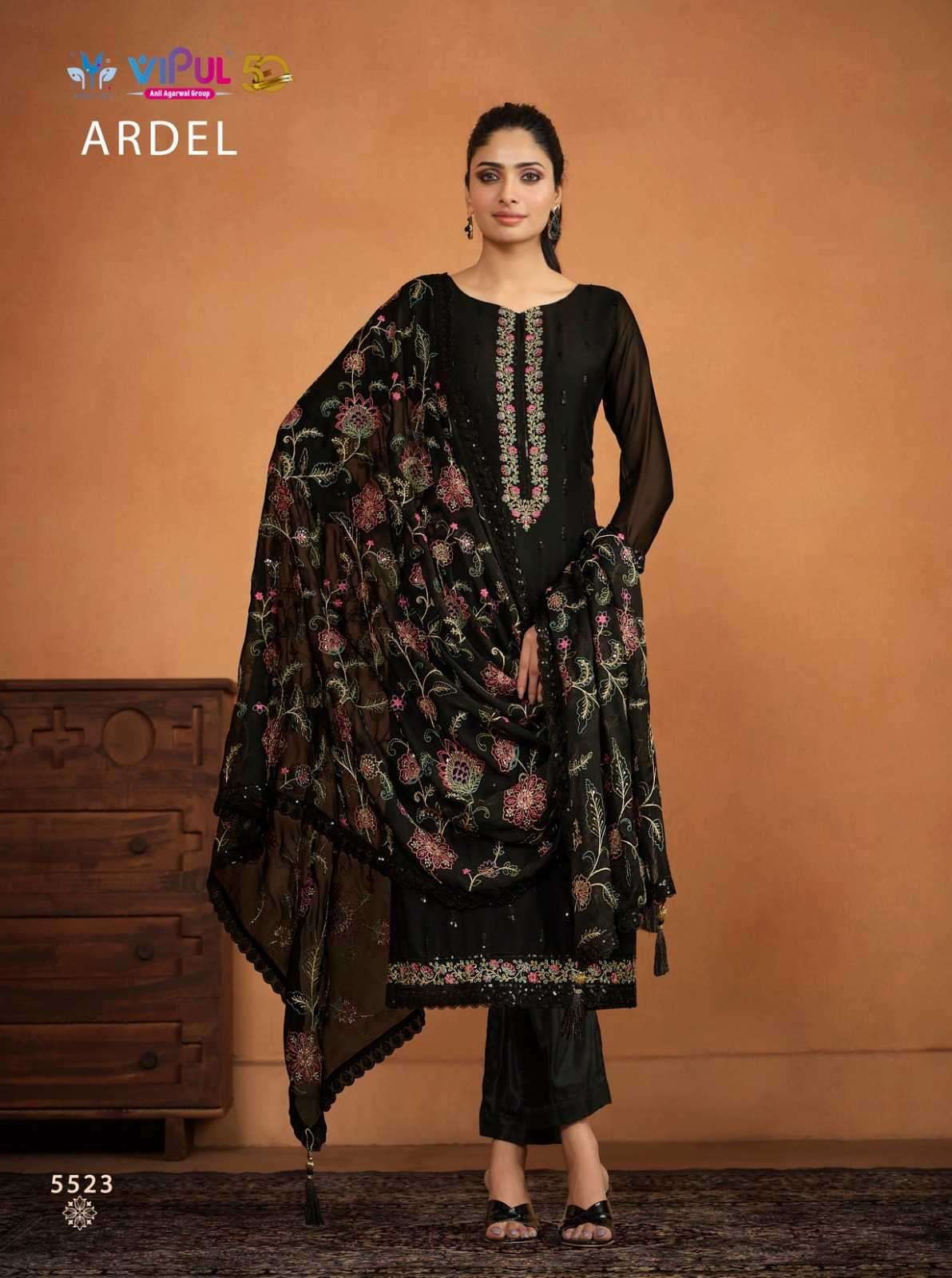 VIPUL FASHION PRESENTS ARDEL STYLISH TWO TONE CATIONIC GEORGETTE LADIES SALWAR SUITS CATALOG WHOLESALER 