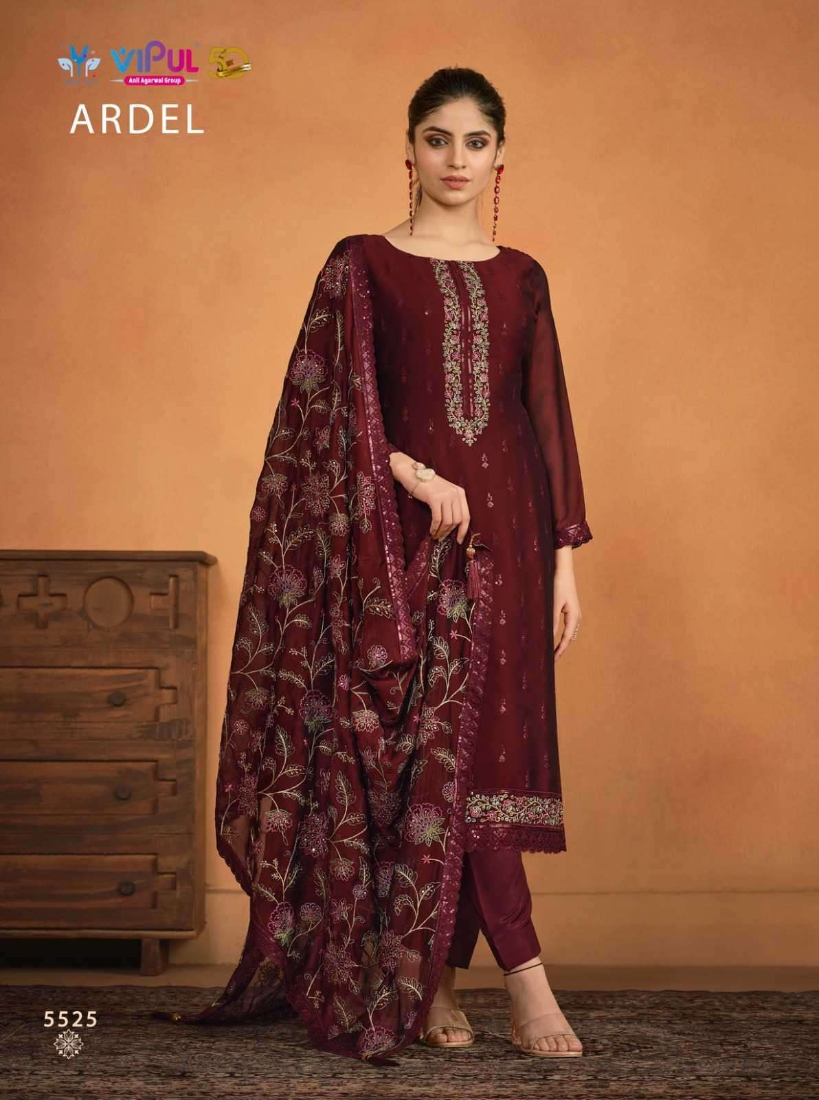 VIPUL FASHION PRESENTS ARDEL STYLISH TWO TONE CATIONIC GEORGETTE LADIES SALWAR SUITS CATALOG WHOLESALER 