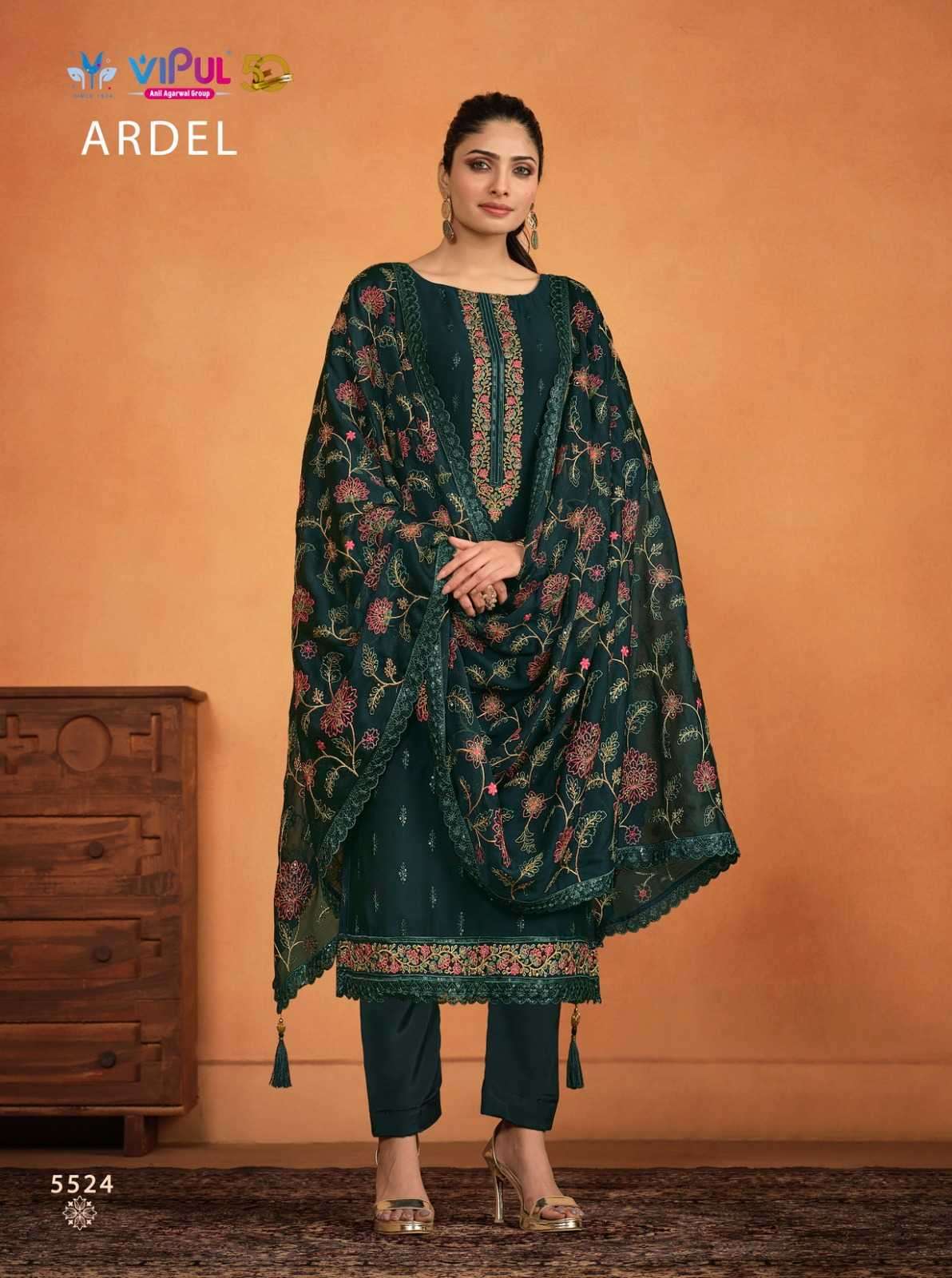 VIPUL FASHION PRESENTS ARDEL STYLISH TWO TONE CATIONIC GEORGETTE LADIES SALWAR SUITS CATALOG WHOLESALER 