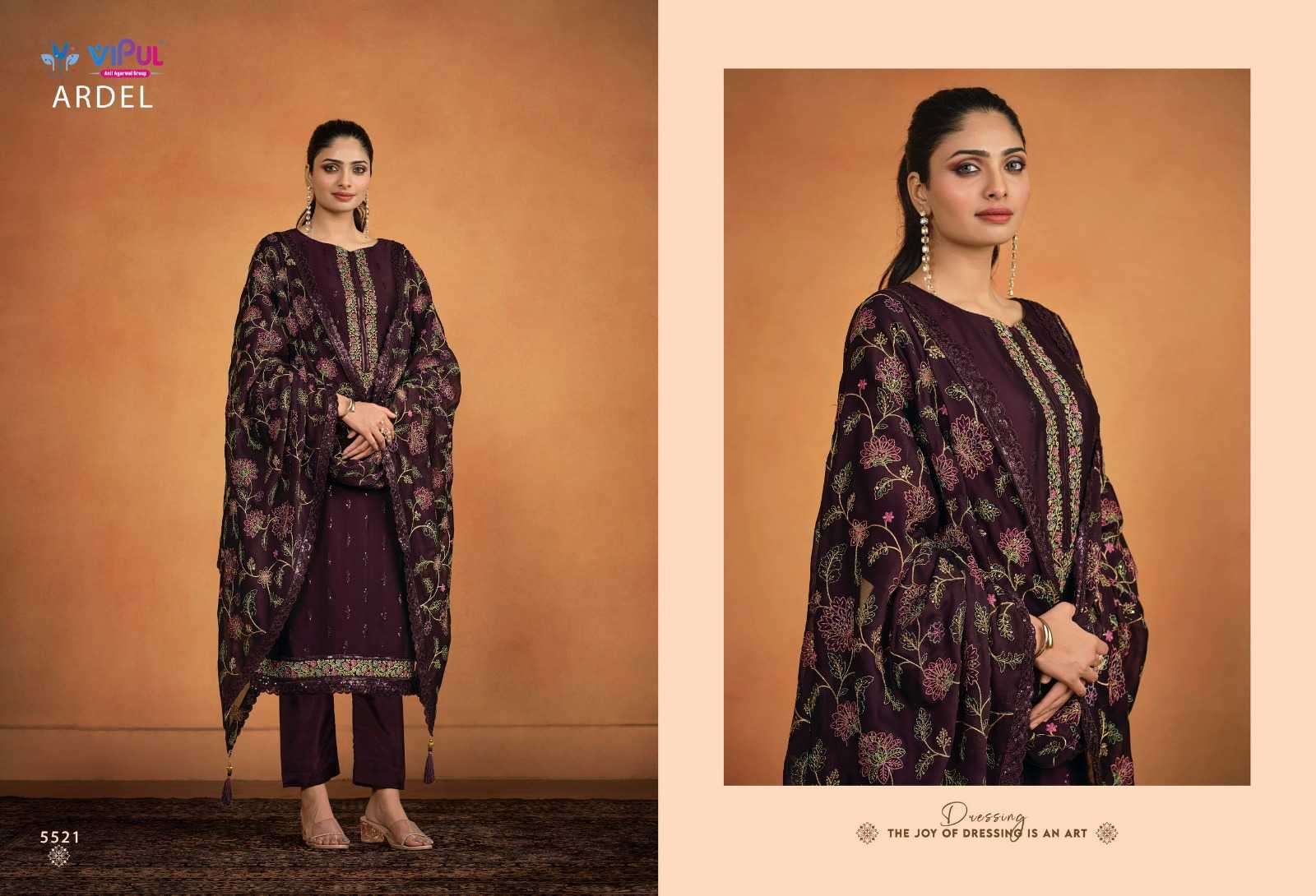 VIPUL FASHION PRESENTS ARDEL STYLISH TWO TONE CATIONIC GEORGETTE LADIES SALWAR SUITS CATALOG WHOLESALER 