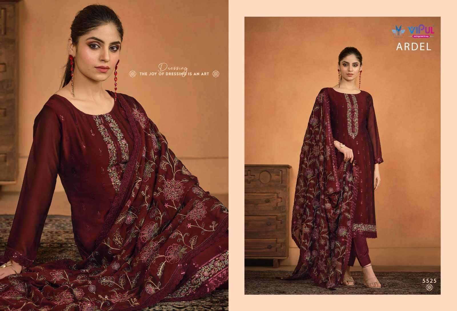 VIPUL FASHION PRESENTS ARDEL STYLISH TWO TONE CATIONIC GEORGETTE LADIES SALWAR SUITS CATALOG WHOLESALER 