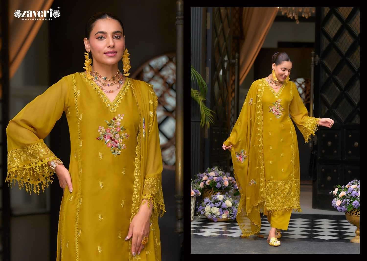 ZAVERI PRESENTS PARI ORGANZA READYMADE ORIGINAL PAKISTANI SALWAR SUIT CATALOG WHOLESALER AND EXPORTER 
