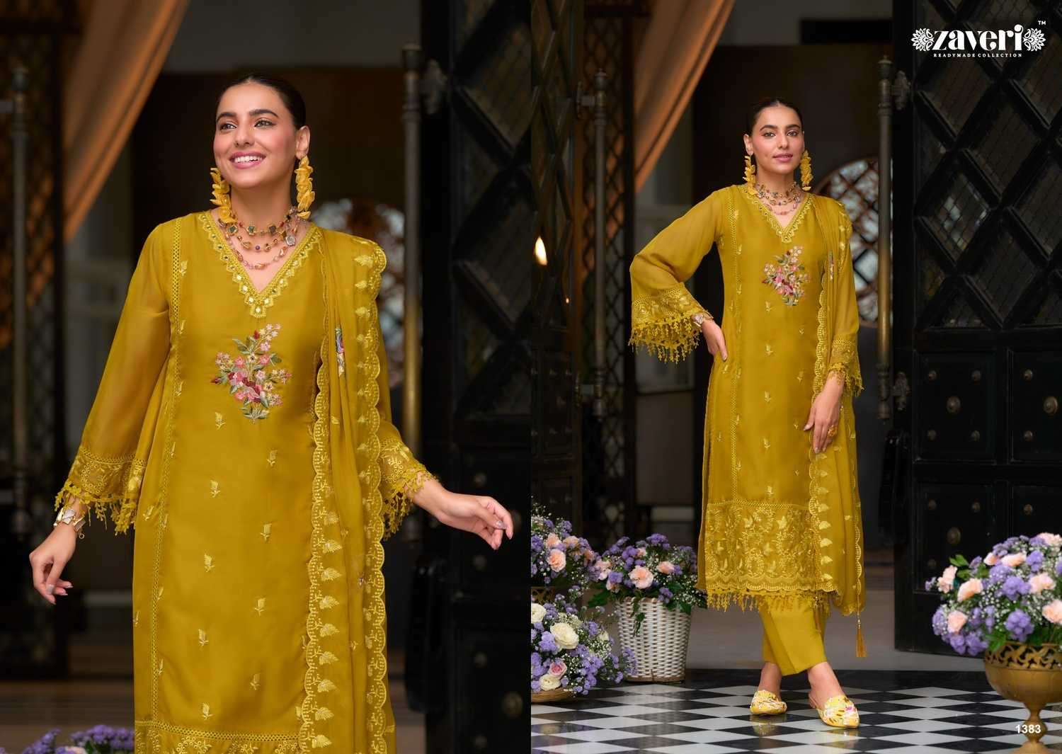 ZAVERI PRESENTS PARI ORGANZA READYMADE ORIGINAL PAKISTANI SALWAR SUIT CATALOG WHOLESALER AND EXPORTER 