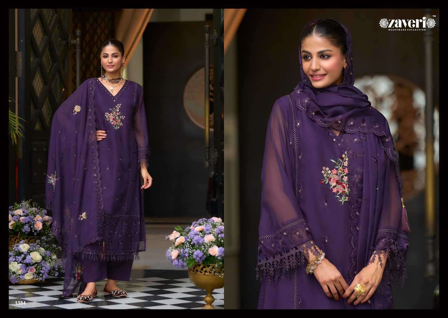 ZAVERI PRESENTS PARI ORGANZA READYMADE ORIGINAL PAKISTANI SALWAR SUIT CATALOG WHOLESALER AND EXPORTER 