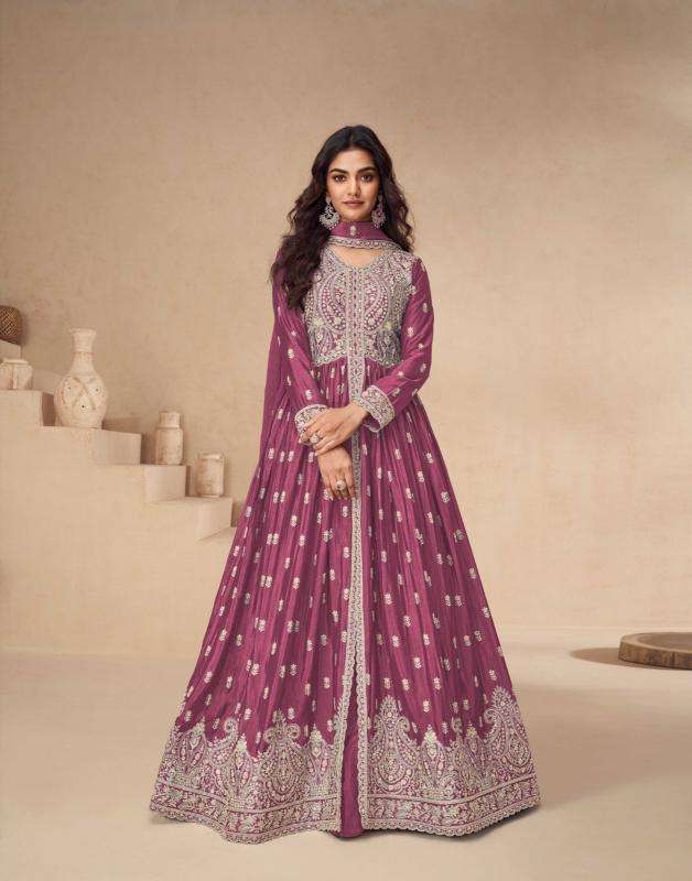 AASHIRWAD CREATION PRESENTS RAKHI CHINON SILK READYMADE EXCLUSIVE SKIRT KURTI WITH DUPATTA CATALOG WHOLESALER AND EXPORTER 