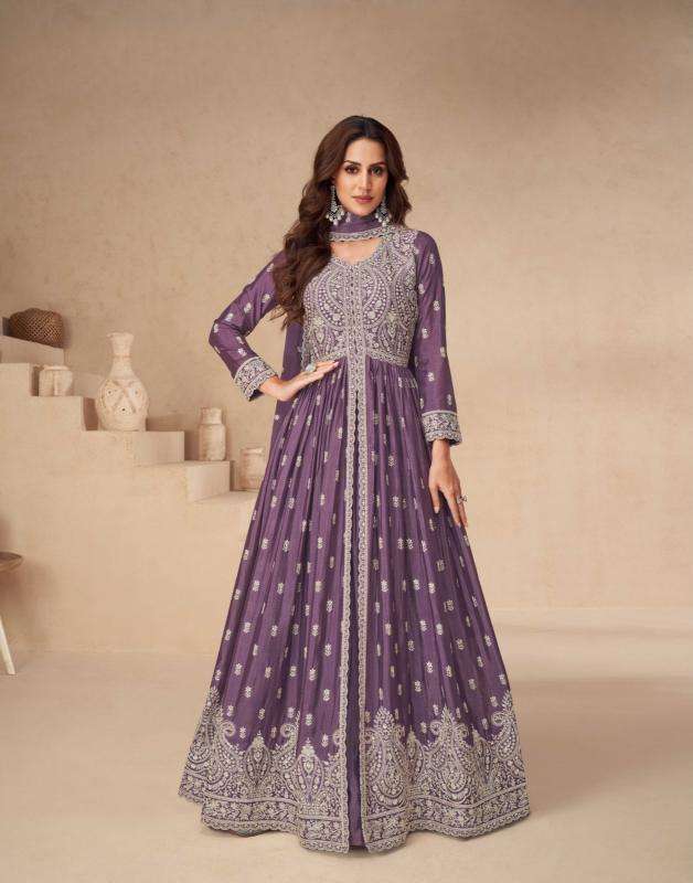 AASHIRWAD CREATION PRESENTS RAKHI CHINON SILK READYMADE EXCLUSIVE SKIRT KURTI WITH DUPATTA CATALOG WHOLESALER AND EXPORTER 