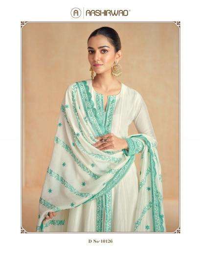 AASHIRWAD CREATION PRESENTS RUBAL SILK READYMADE TRADITIONAL WEAR 3PCS DRES CATALOG WHOLESALER AND EXPORTER 