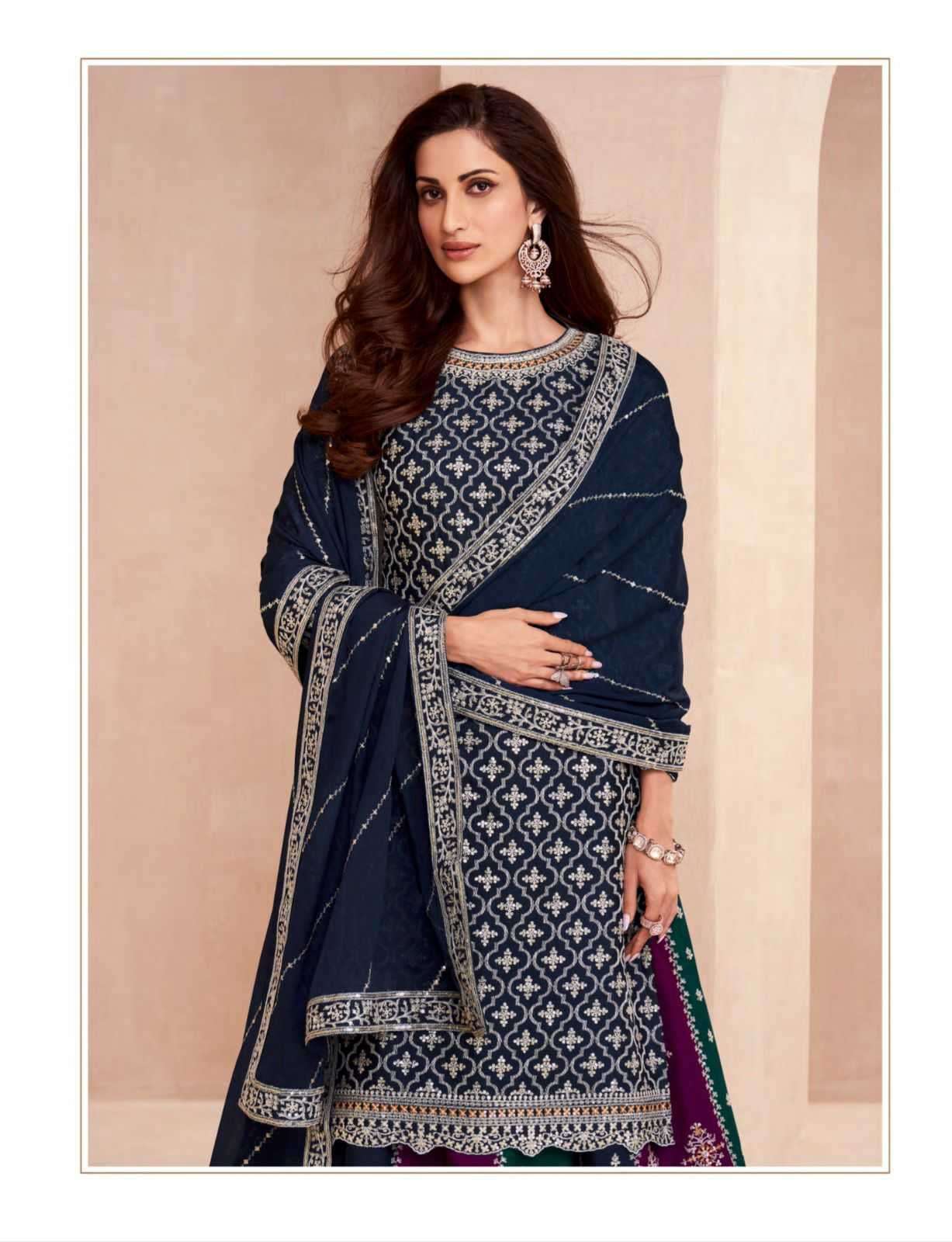 AASHIRWAD PRESENTS GULKAND COLORS DARK EDITION FULLSTITCH DESIGNER KURTI SKIRT AND DUPATTA CATALOG