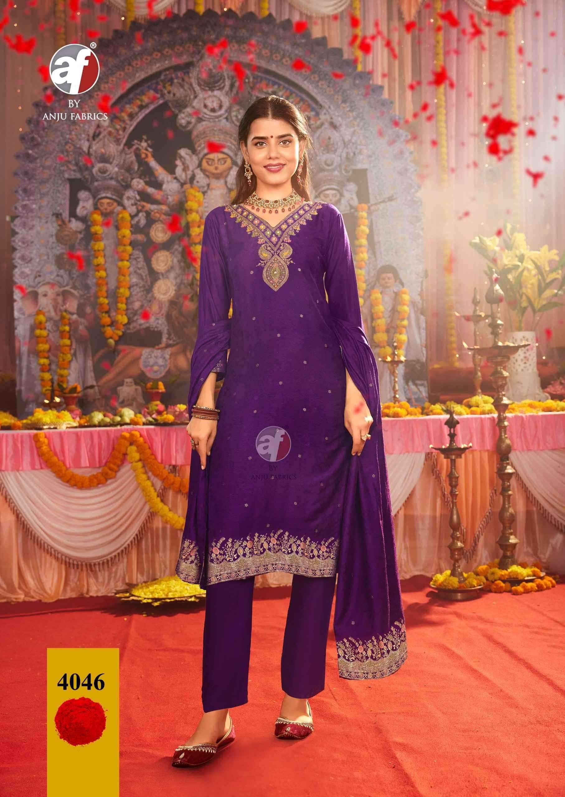 ANJU FAB PRESENTS PALKI VOL-4 MUSLIN JACQUARD PLUS SIZE READYMADE ATTRACTIVE 3PCS DRESS CATALOG WHOLESALER AND EXPORTER 