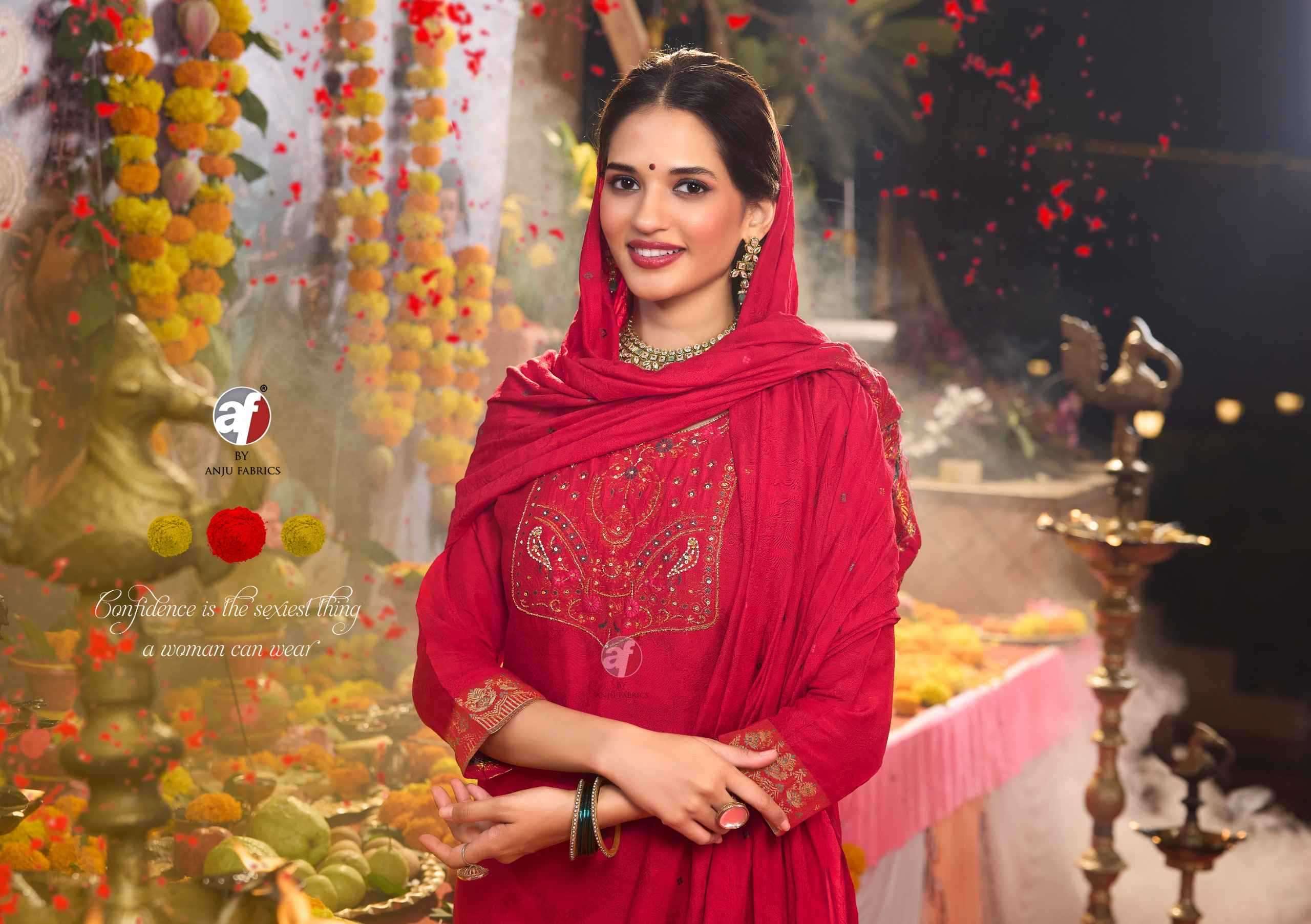 ANJU FAB PRESENTS PALKI VOL-4 MUSLIN JACQUARD PLUS SIZE READYMADE ATTRACTIVE 3PCS DRESS CATALOG WHOLESALER AND EXPORTER 