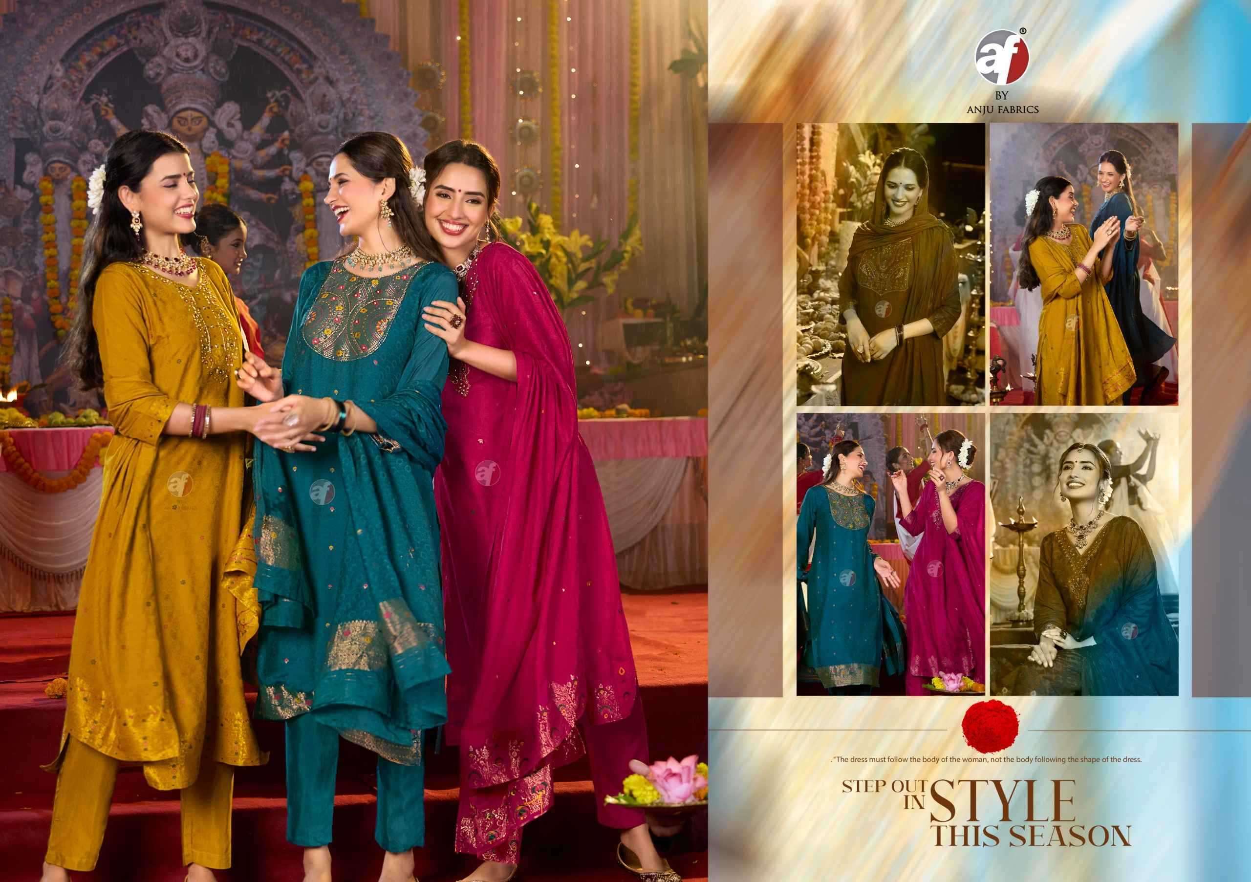 ANJU FAB PRESENTS PALKI VOL-4 MUSLIN JACQUARD PLUS SIZE READYMADE ATTRACTIVE 3PCS DRESS CATALOG WHOLESALER AND EXPORTER 