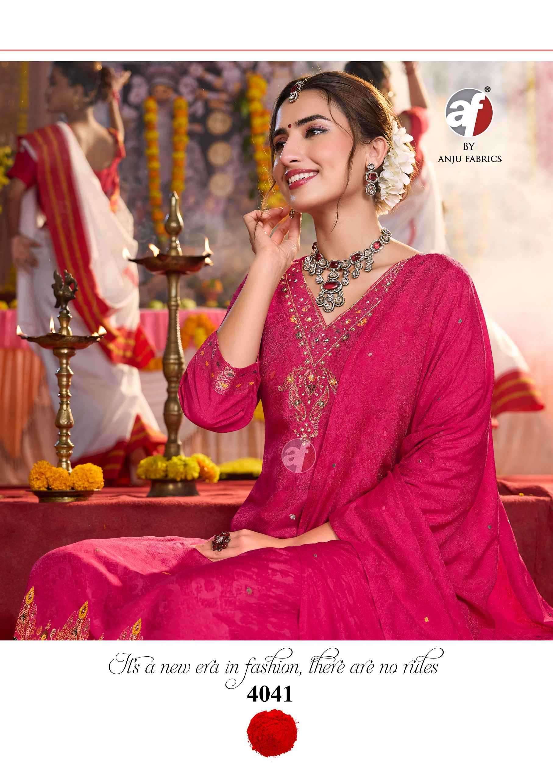 ANJU FAB PRESENTS PALKI VOL-4 MUSLIN JACQUARD PLUS SIZE READYMADE ATTRACTIVE 3PCS DRESS CATALOG WHOLESALER AND EXPORTER 