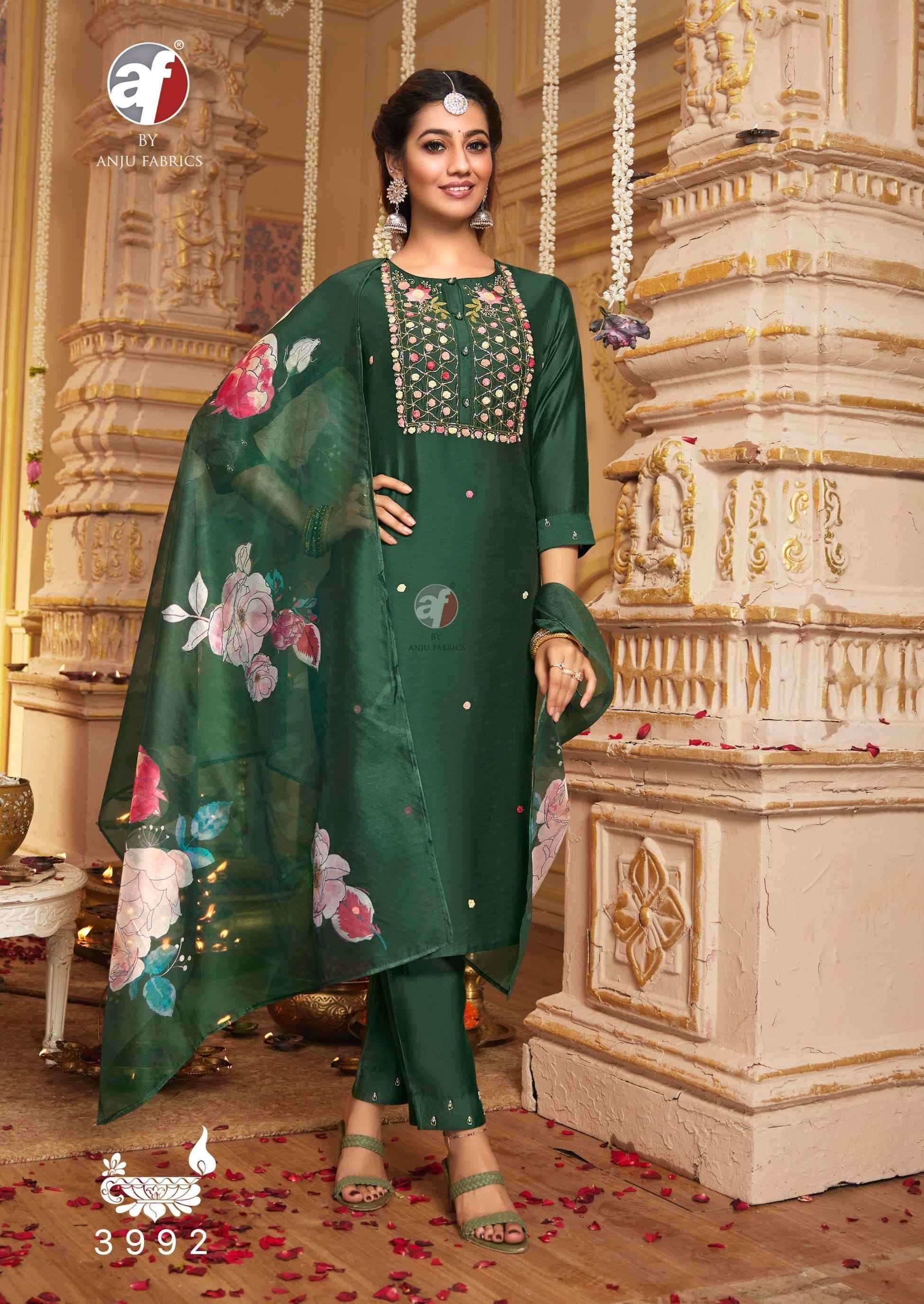 ANJU FABS PRESENTS SANGEET VOL-6 VISCOSE MODAL READYMADE PARTY WEAR PLUS SIZE SUITS CATALOG WHOLESALER AND EXPORTER 