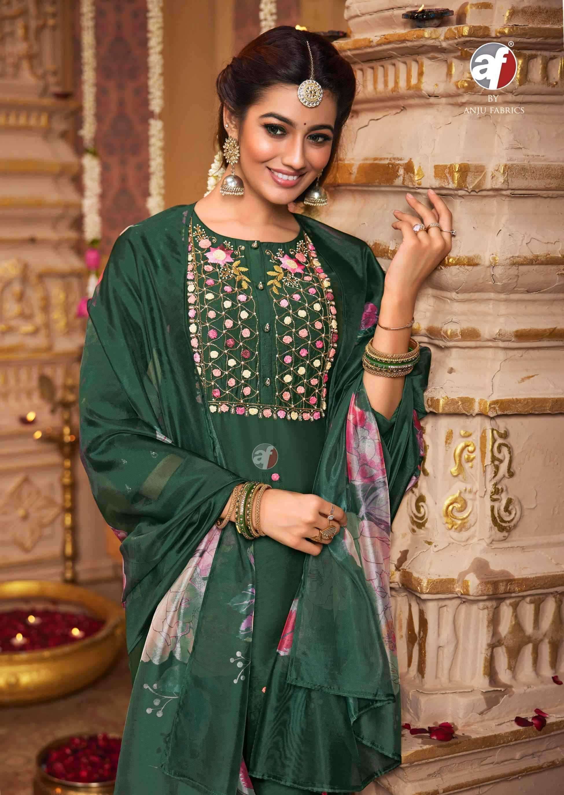 ANJU FABS PRESENTS SANGEET VOL-6 VISCOSE MODAL READYMADE PARTY WEAR PLUS SIZE SUITS CATALOG WHOLESALER AND EXPORTER 