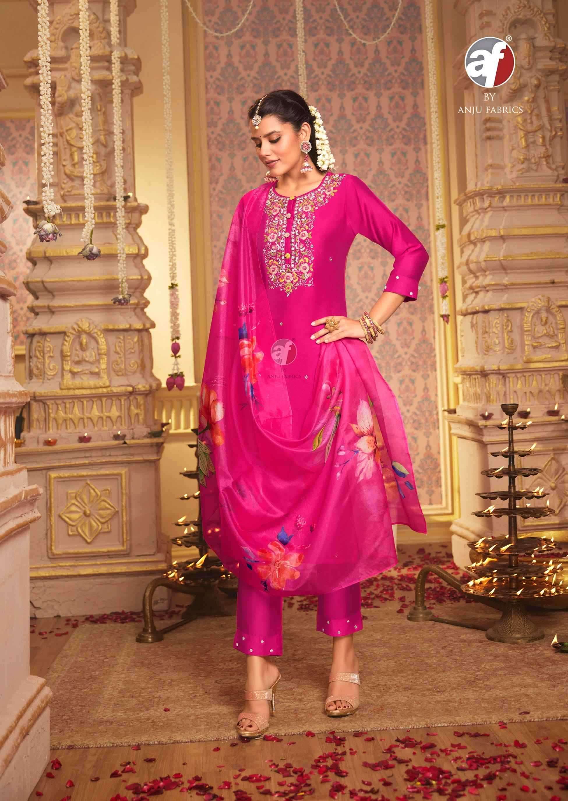 ANJU FABS PRESENTS SANGEET VOL-6 VISCOSE MODAL READYMADE PARTY WEAR PLUS SIZE SUITS CATALOG WHOLESALER AND EXPORTER 