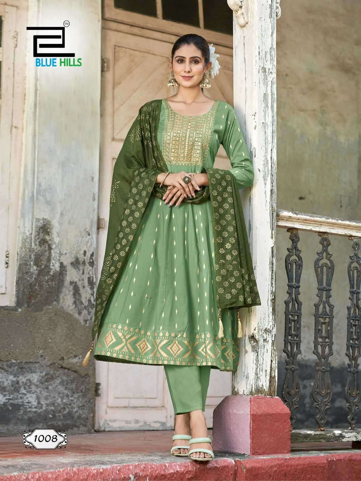 BLUE HILLS PRESENTS BATU CAVES ZARI EMBROIDERY BIG SIZE READYMADE RAYON SALWAR SUITS CATALOG WHOLESALER AND EXPORTER 