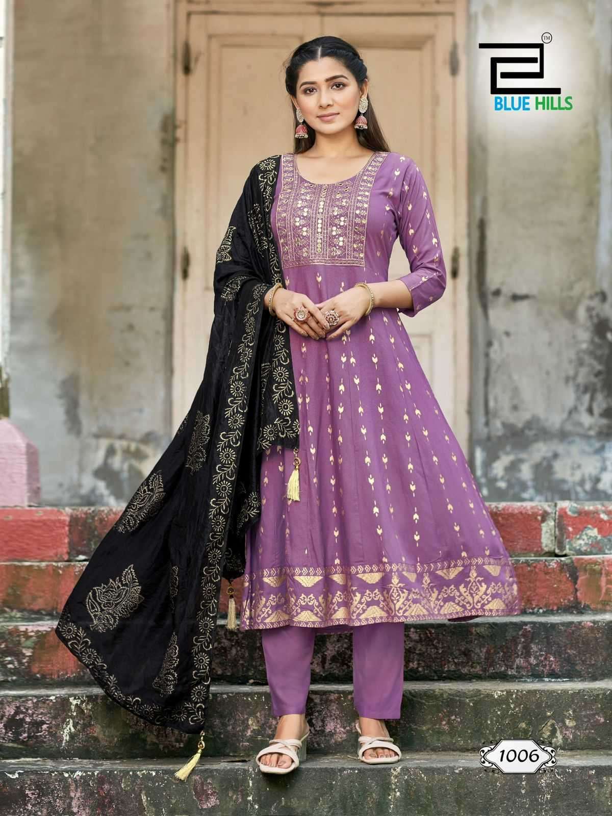 BLUE HILLS PRESENTS BATU CAVES ZARI EMBROIDERY BIG SIZE READYMADE RAYON SALWAR SUITS CATALOG WHOLESALER AND EXPORTER 