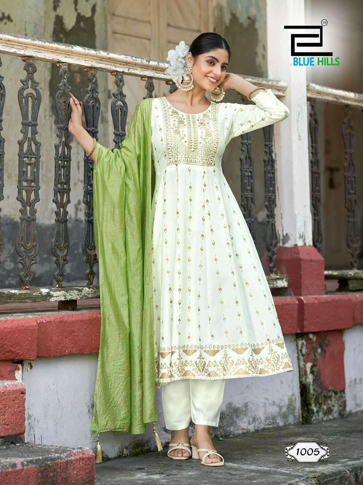 BLUE HILLS PRESENTS BATU CAVES ZARI EMBROIDERY BIG SIZE READYMADE RAYON SALWAR SUITS CATALOG WHOLESALER AND EXPORTER 