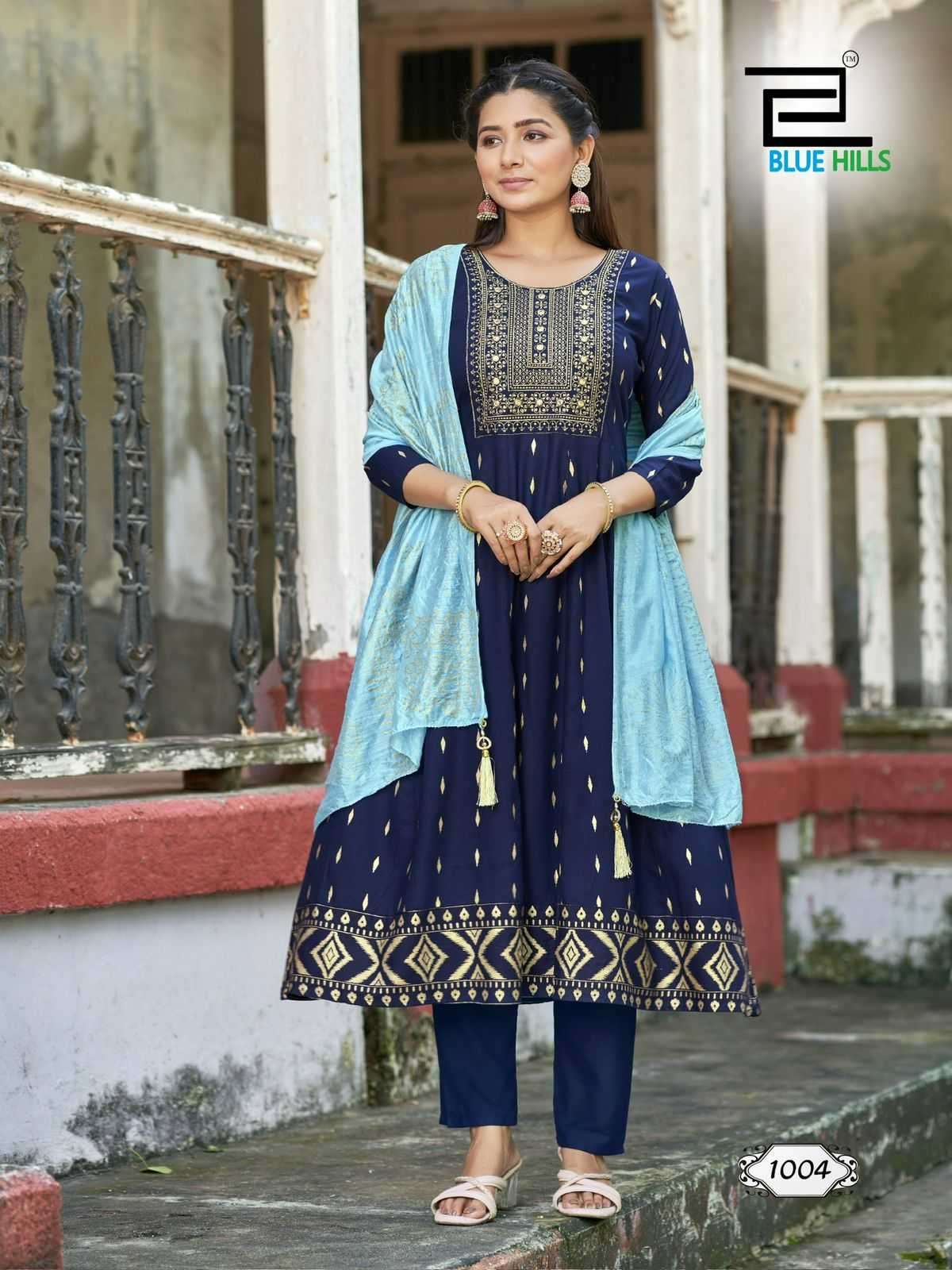 BLUE HILLS PRESENTS BATU CAVES ZARI EMBROIDERY BIG SIZE READYMADE RAYON SALWAR SUITS CATALOG WHOLESALER AND EXPORTER 
