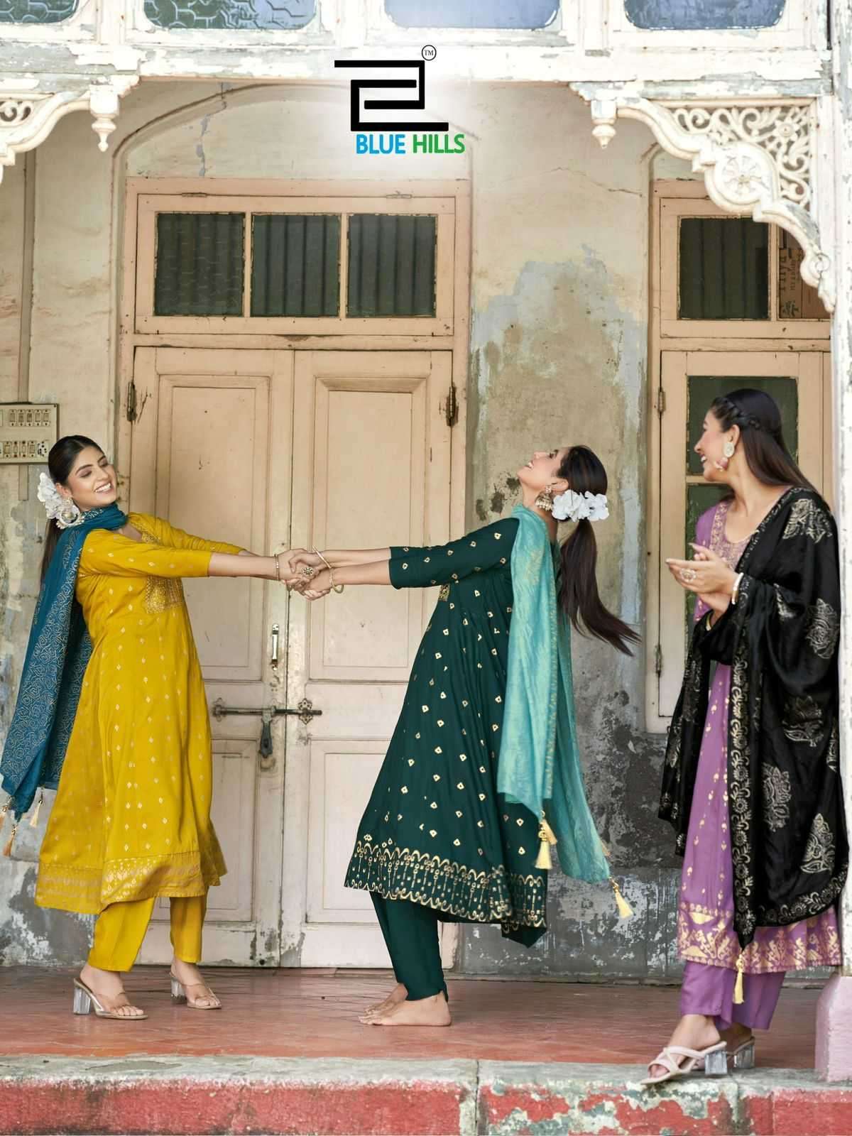BLUE HILLS PRESENTS BATU CAVES ZARI EMBROIDERY BIG SIZE READYMADE RAYON SALWAR SUITS CATALOG WHOLESALER AND EXPORTER 