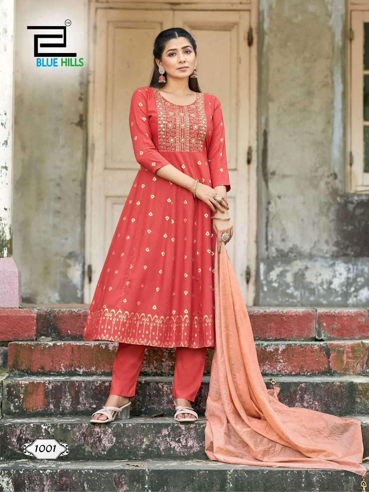 BLUE HILLS PRESENTS BATU CAVES ZARI EMBROIDERY BIG SIZE READYMADE RAYON SALWAR SUITS CATALOG WHOLESALER AND EXPORTER 