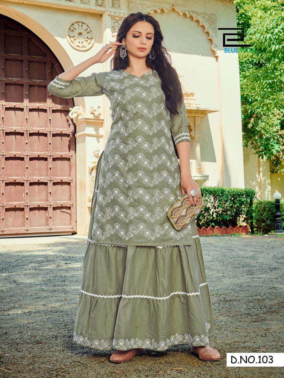 Cotton long skirt with kurti clearance