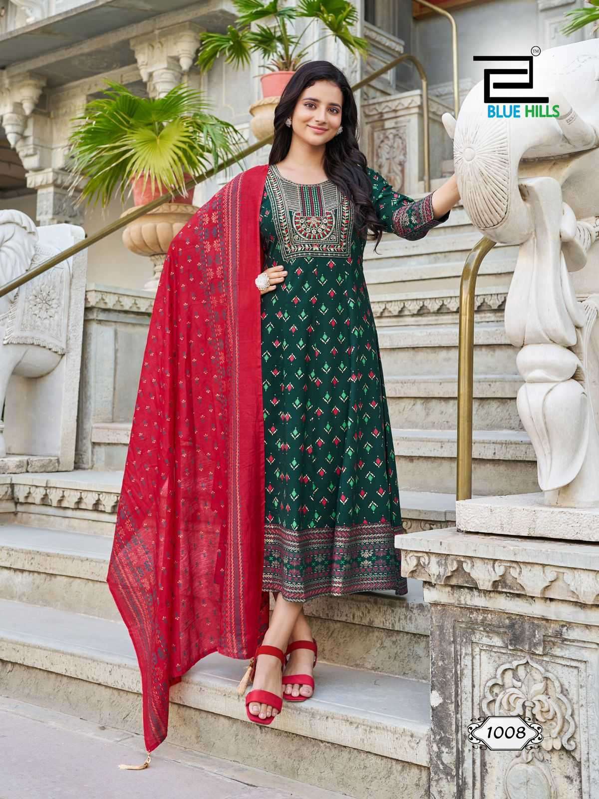 BLUE HILLS PRESENTS RITU SPECIAL VOL-1 RAYON ANARKALI READYMADE GOWN WITH DUPATTA CATALOG WHOLESALER AND EXPORTER 