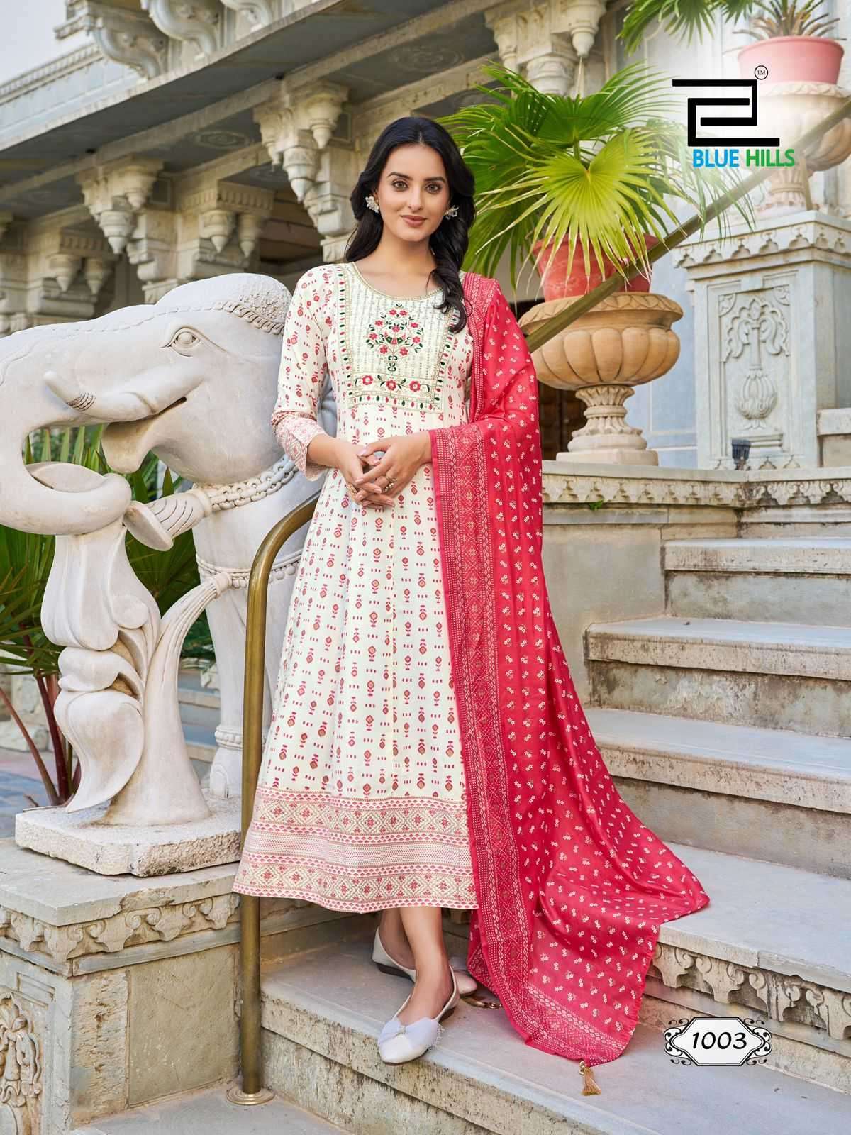 BLUE HILLS PRESENTS RITU SPECIAL VOL-1 RAYON ANARKALI READYMADE GOWN WITH DUPATTA CATALOG WHOLESALER AND EXPORTER 