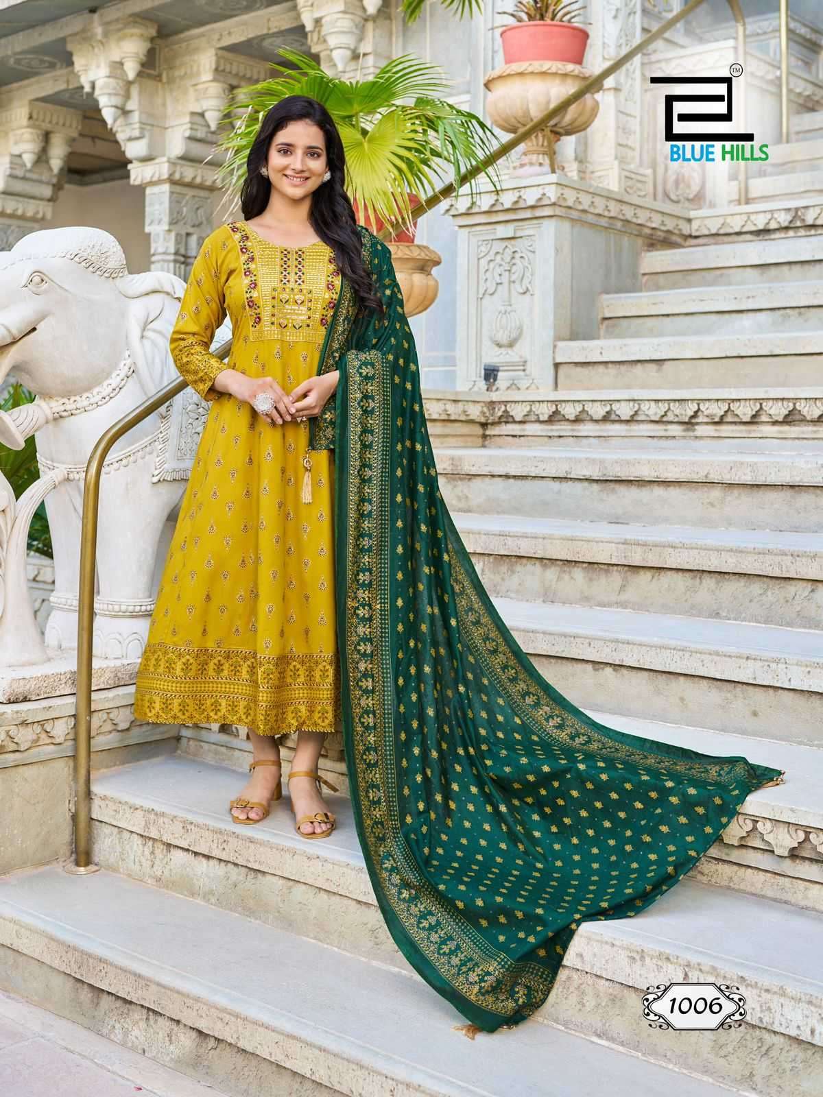 BLUE HILLS PRESENTS RITU SPECIAL VOL-1 RAYON ANARKALI READYMADE GOWN WITH DUPATTA CATALOG WHOLESALER AND EXPORTER 