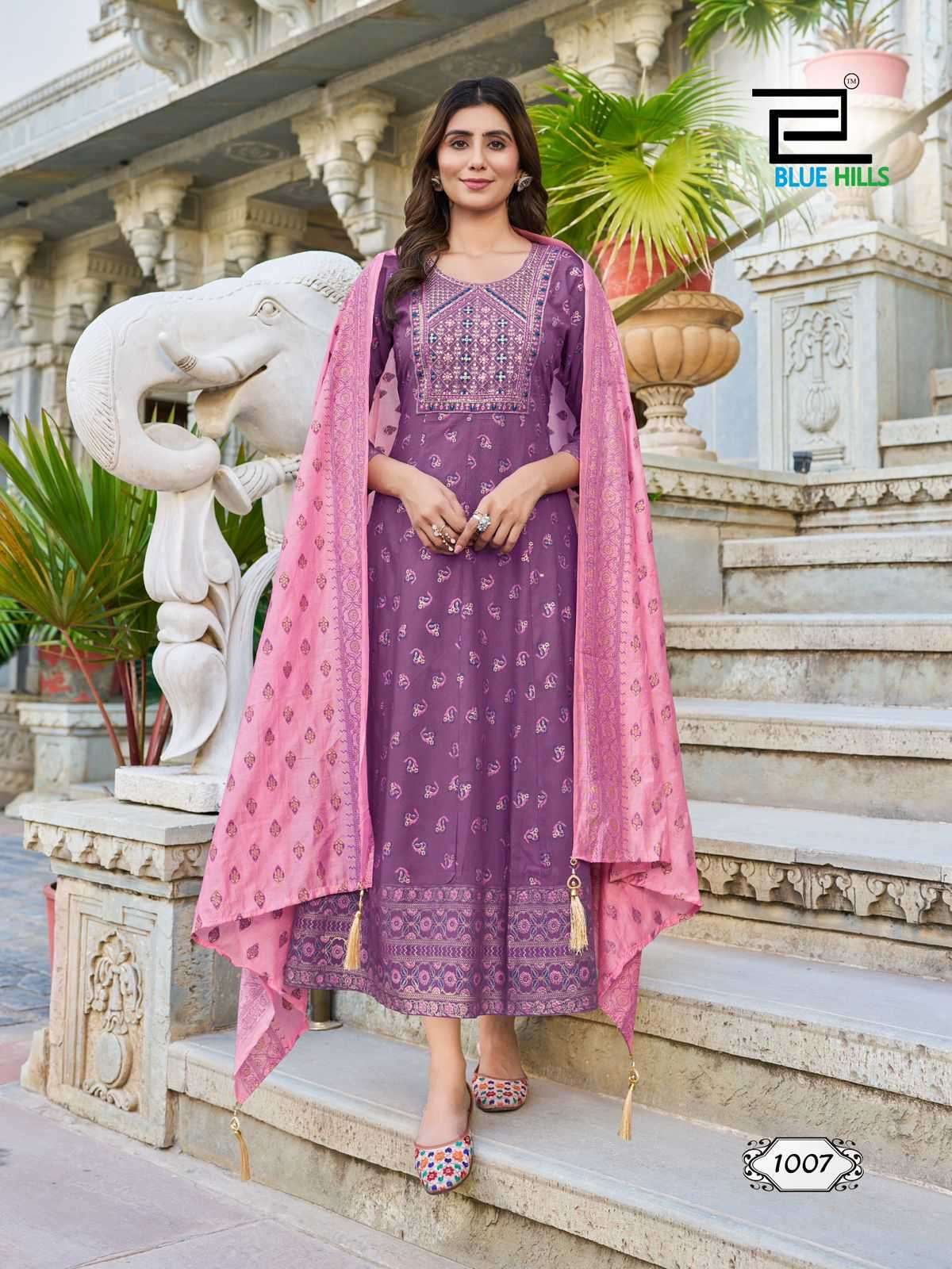 BLUE HILLS PRESENTS RITU SPECIAL VOL-1 RAYON ANARKALI READYMADE GOWN WITH DUPATTA CATALOG WHOLESALER AND EXPORTER 