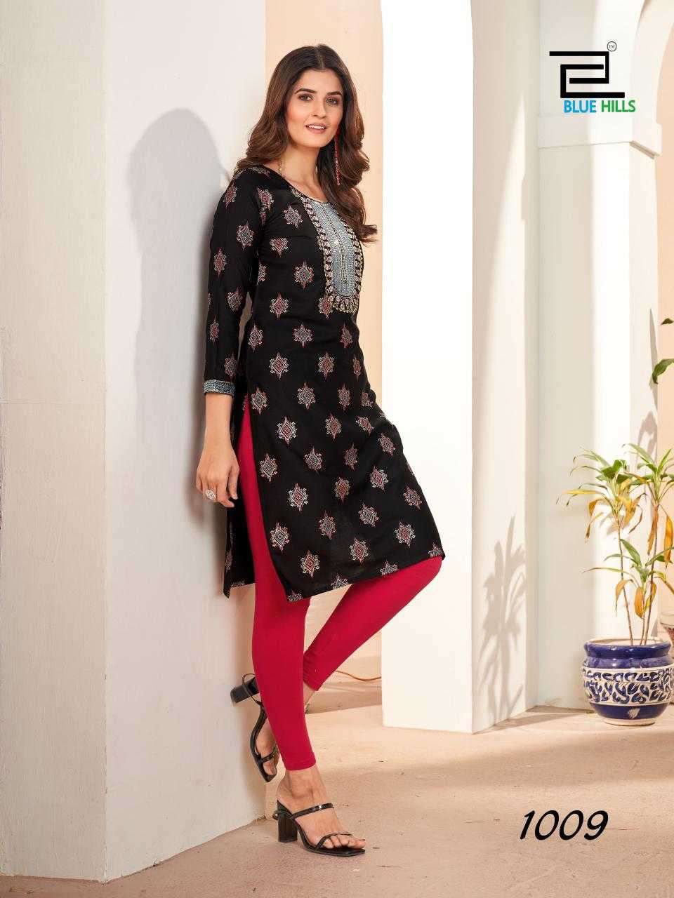BLUE HILLS PRESENTS ROYAL QUEEN  FOIL PRINT FULLSTITCH RAYON PLUS SIZE LONG KURTI COLLECTION WHOLEWSALER AND EXPORTER 
