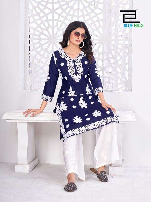 BLUE HILLS PRESENTS VICTORIA VOL-5 RAYON READYMADE PLUS SIZE KURTI WITH PLAZZO