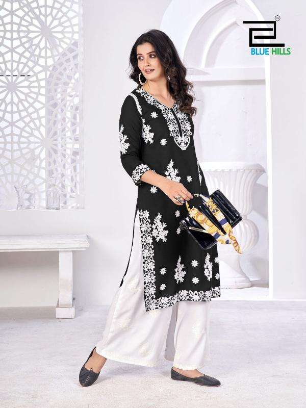 BLUE HILLS PRESENTS VICTORIA VOL-5 RAYON READYMADE PLUS SIZE KURTI WITH PLAZZO