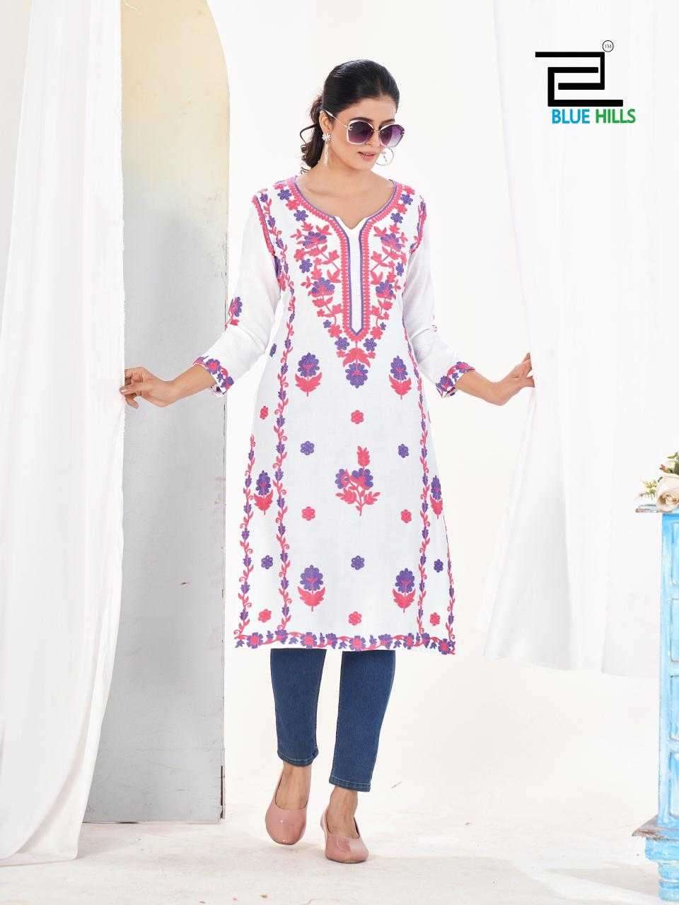BLUE HILLS PRESENTS YAMINI STYLISH BIG SIZE READYMADE RAYON KURTI CATALOG WHOLESALER AND EXPORTER 