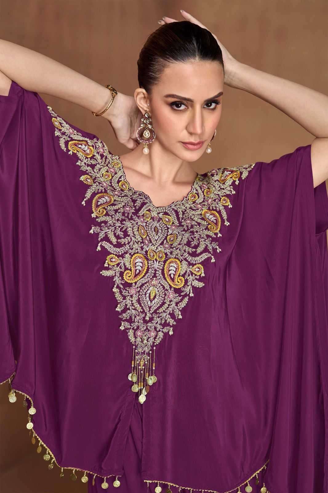 GULKAYRA DESIGNER PRESENTS FLORENCE VOL-2 READYMADE EMBROIDERY SILK PLAZZO STYLE 3PCS DRESS CATALOG WHOLESALER AND EXPORTER 