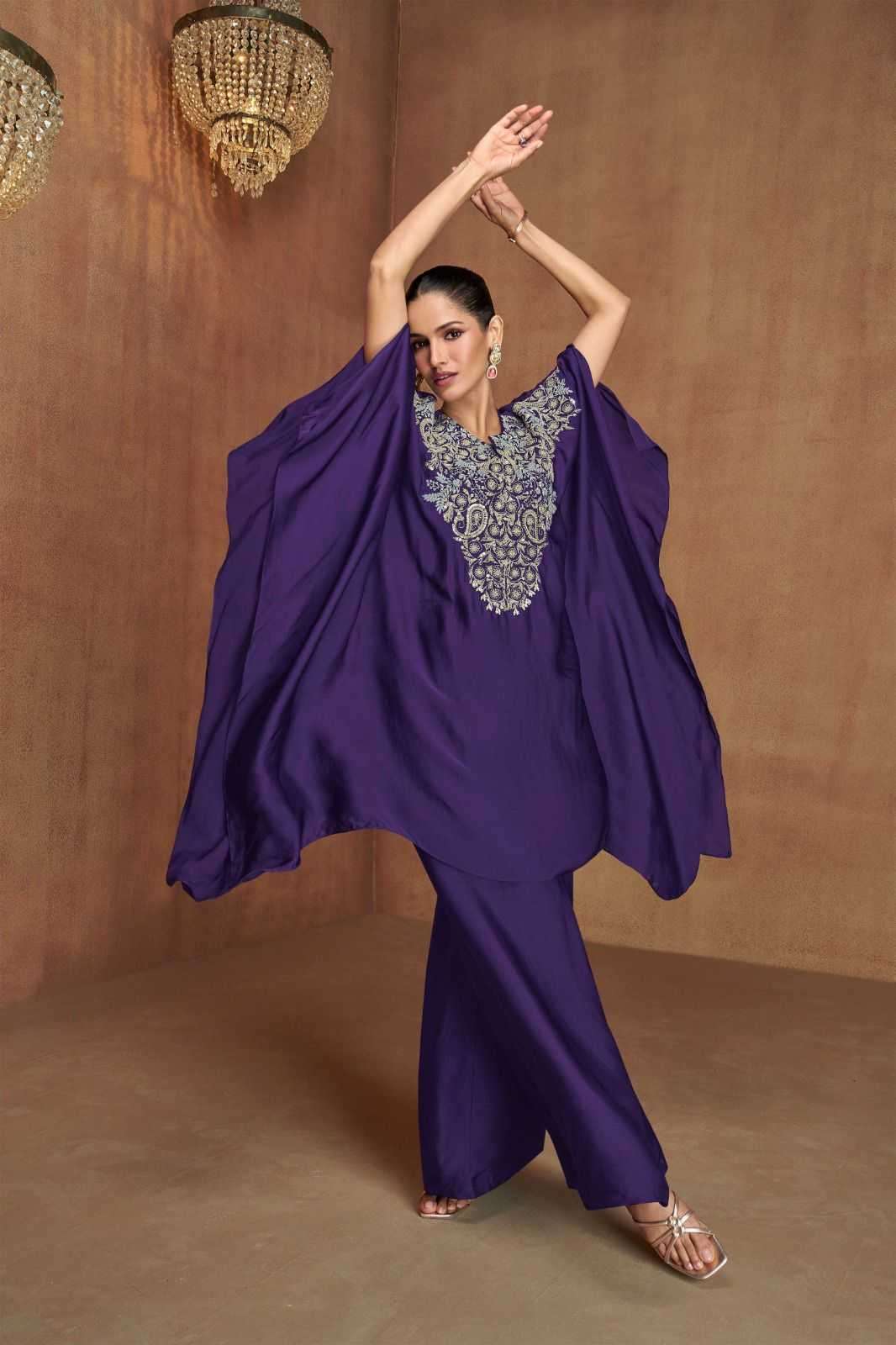 GULKAYRA DESIGNER PRESENTS FLORENCE VOL-2 READYMADE EMBROIDERY SILK PLAZZO STYLE 3PCS DRESS CATALOG WHOLESALER AND EXPORTER 