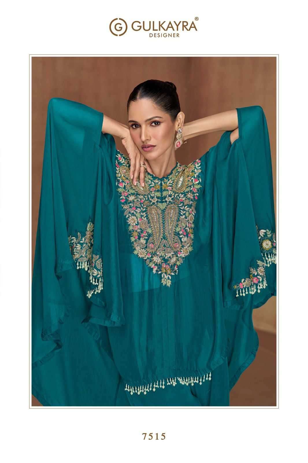 GULKAYRA DESIGNER PRESENTS FLORENCE VOL-2 READYMADE EMBROIDERY SILK PLAZZO STYLE 3PCS DRESS CATALOG WHOLESALER AND EXPORTER 