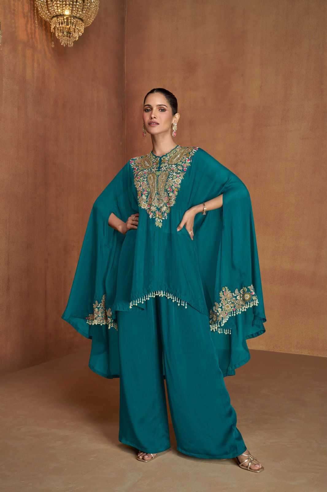 GULKAYRA DESIGNER PRESENTS FLORENCE VOL-2 READYMADE EMBROIDERY SILK PLAZZO STYLE 3PCS DRESS CATALOG WHOLESALER AND EXPORTER 