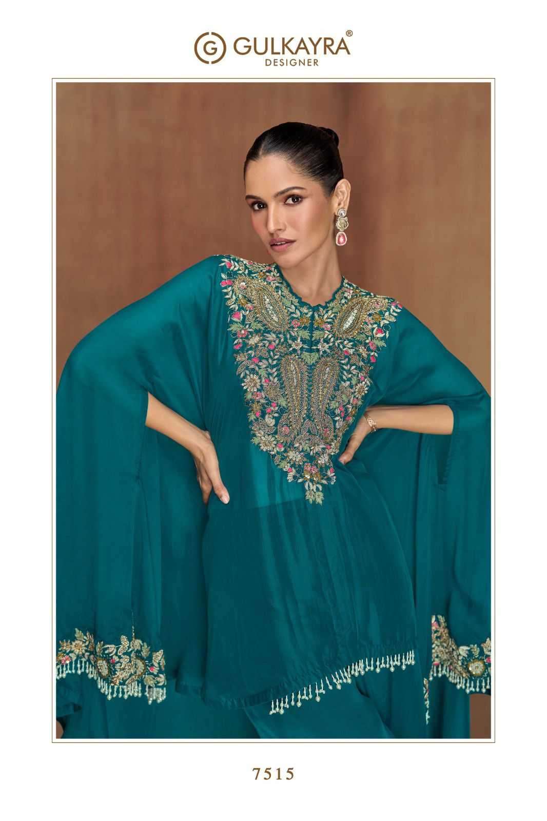 GULKAYRA DESIGNER PRESENTS FLORENCE VOL-2 READYMADE EMBROIDERY SILK PLAZZO STYLE 3PCS DRESS CATALOG WHOLESALER AND EXPORTER 