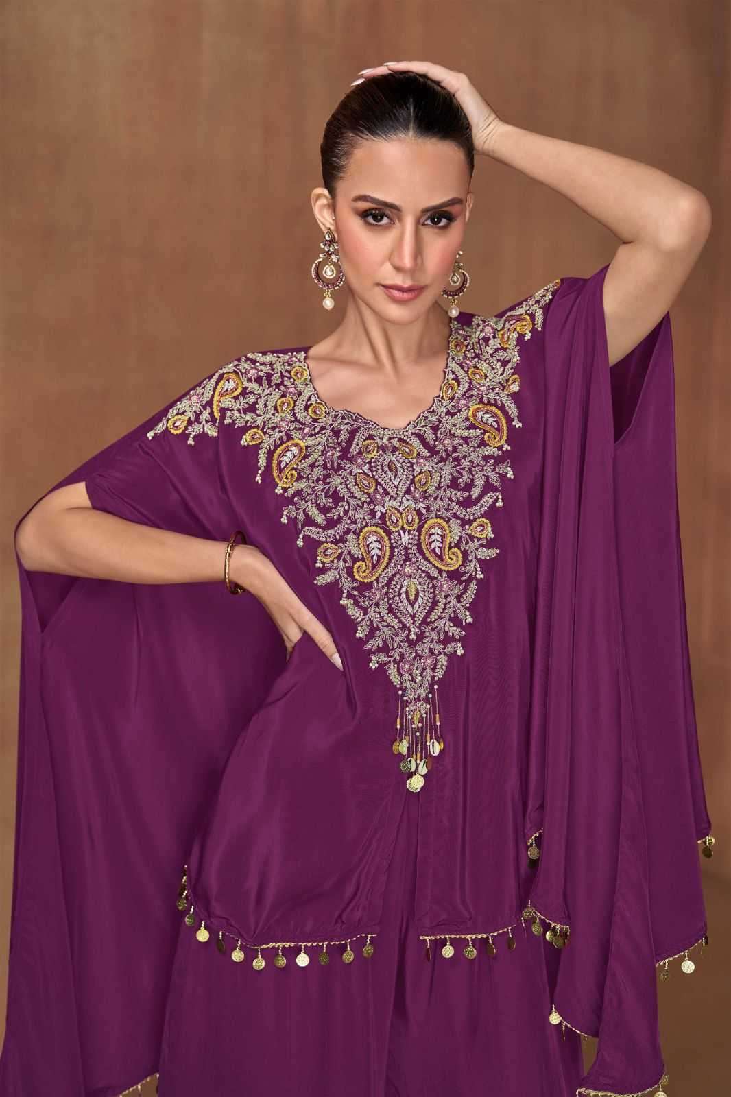 GULKAYRA DESIGNER PRESENTS FLORENCE VOL-2 READYMADE EMBROIDERY SILK PLAZZO STYLE 3PCS DRESS CATALOG WHOLESALER AND EXPORTER 