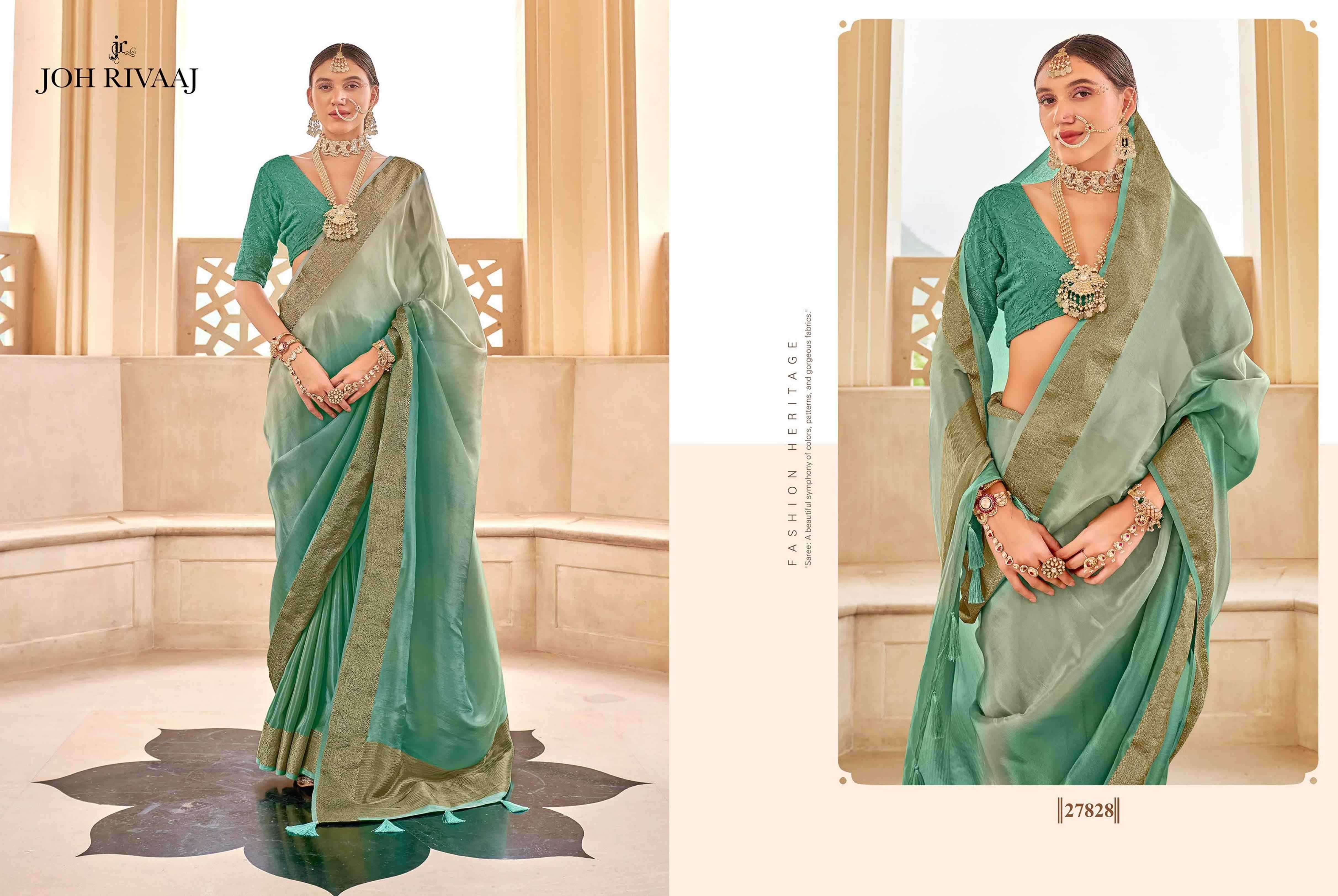 JOH RIVAAJ PRESENTS JAROKHA EXCLUSIVE SOFT SILK SAREE WITH LUCKNOWI WORK BLOUSE CATALOG WHOLESALER AND EXPORTER 