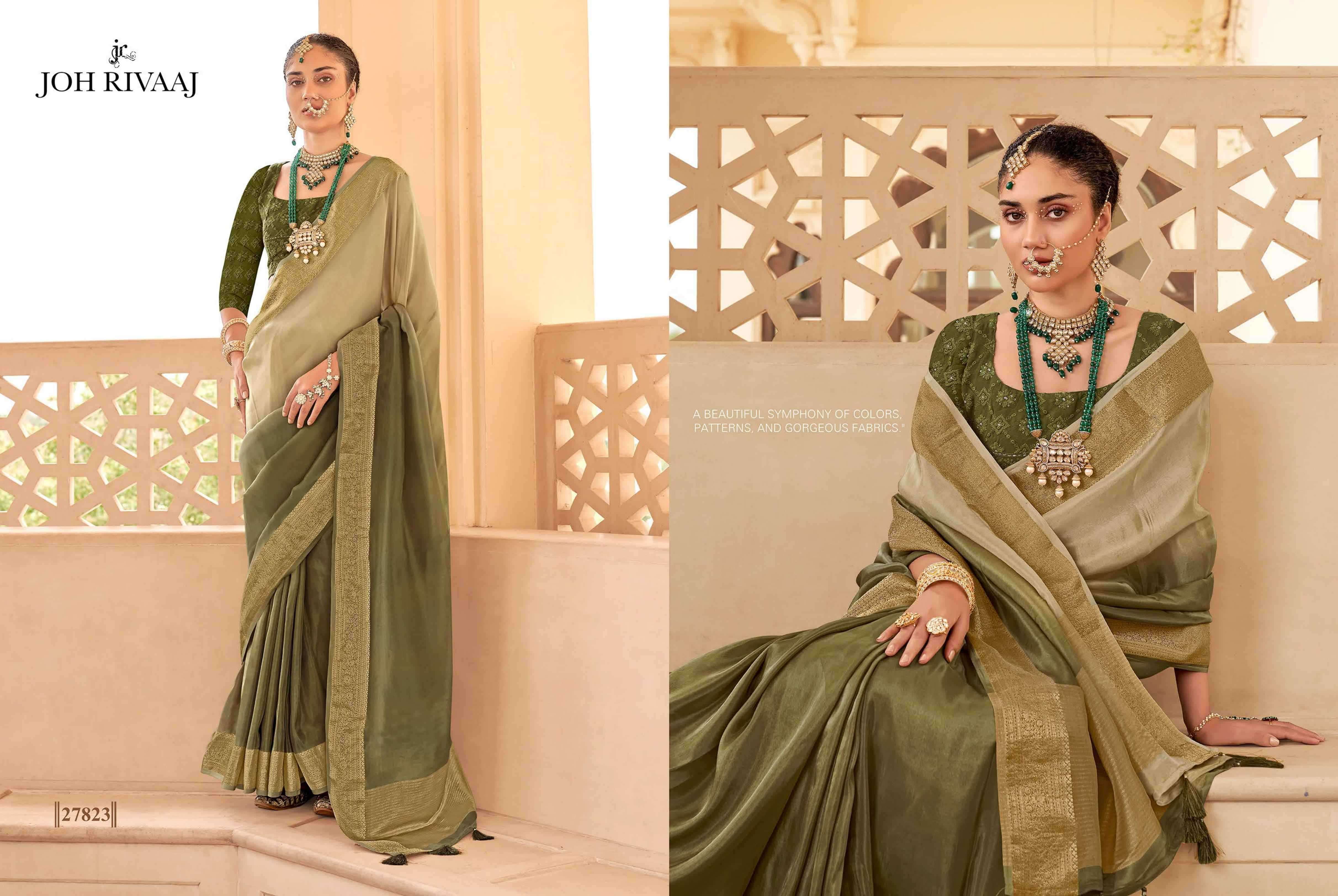 JOH RIVAAJ PRESENTS JAROKHA EXCLUSIVE SOFT SILK SAREE WITH LUCKNOWI WORK BLOUSE CATALOG WHOLESALER AND EXPORTER 