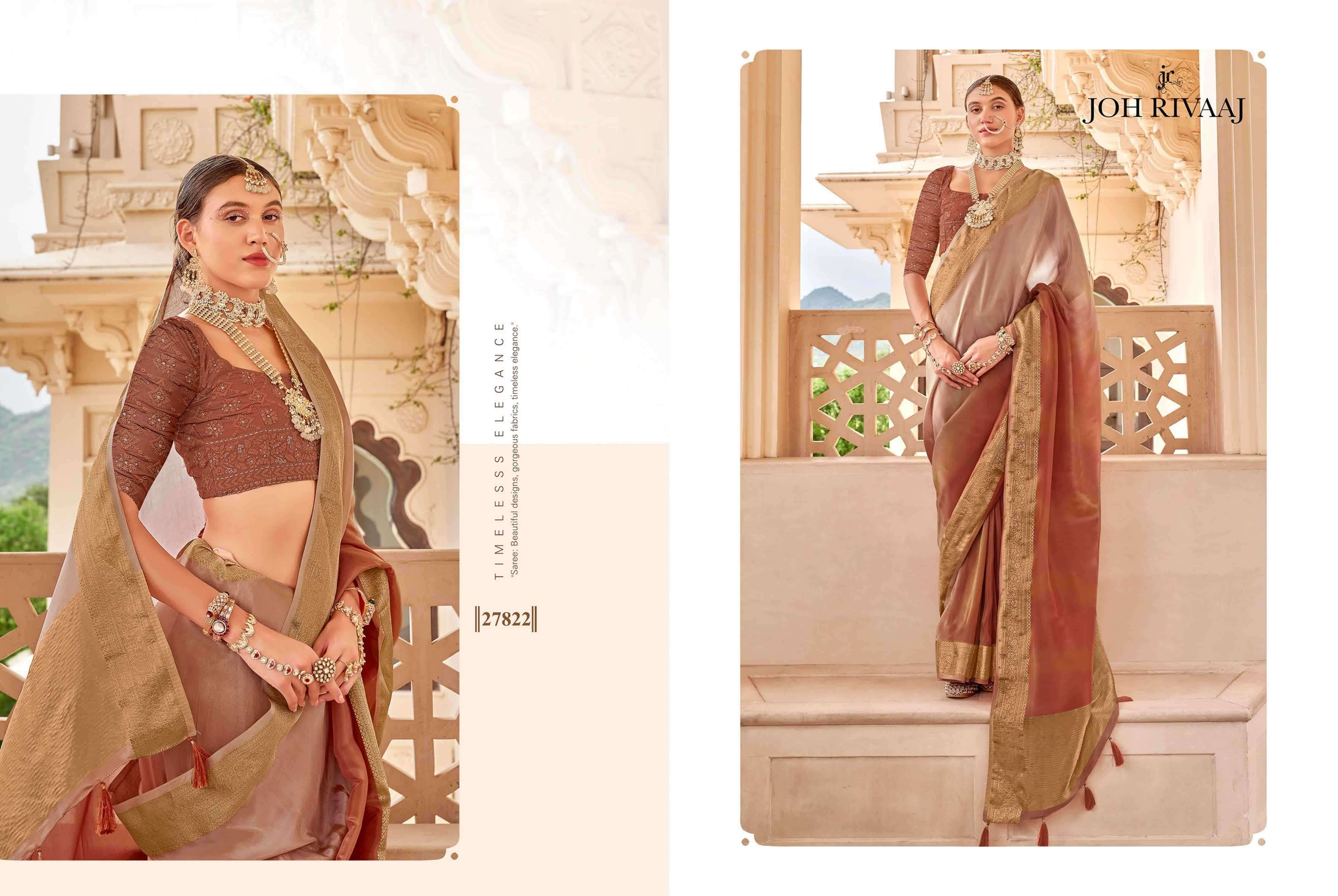 JOH RIVAAJ PRESENTS JAROKHA EXCLUSIVE SOFT SILK SAREE WITH LUCKNOWI WORK BLOUSE CATALOG WHOLESALER AND EXPORTER 